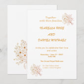 Rustic Brown Kraft Floral Wedding Invitation  招待状 (正面/裏面)