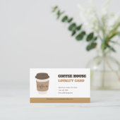 Rustic Brown Minimalist Coffee Loyalty Card Templa ロイヤリティカード (スタンド正面)