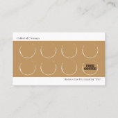 Rustic Brown Minimalist Coffee Loyalty Card Templa ロイヤリティカード (裏面)