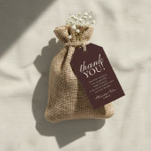 Rustic Brown Monogram Wedding Thank You ギフトタグ