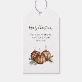 Rustic Brown Ornaments Christmas  ギフトタグ