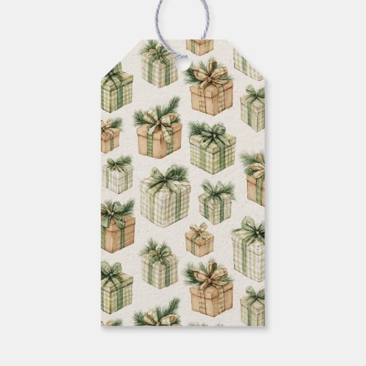 Rustic Brown Ornaments Christmas  ギフトタグ (裏面)