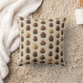 Rustic Brown Pine Cone Winter Pattern クッション (ブランケット)