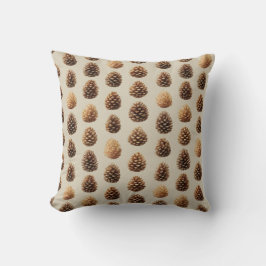 Rustic Brown Pine Cone Winter Pattern クッション