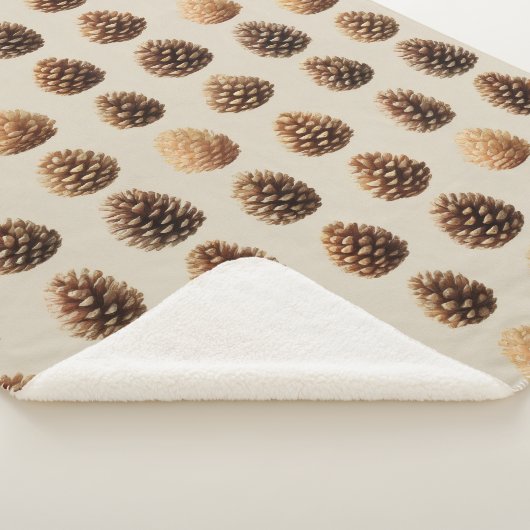 Rustic Brown Pine Cone Winter Pattern シェルパブランケット (3/4)