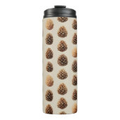Rustic Brown Pine Cone Winter Pattern タンブラー (正面)