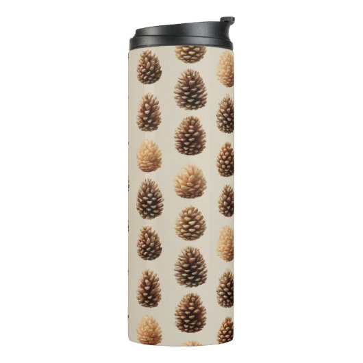Rustic Brown Pine Cone Winter Pattern タンブラー (回転左)