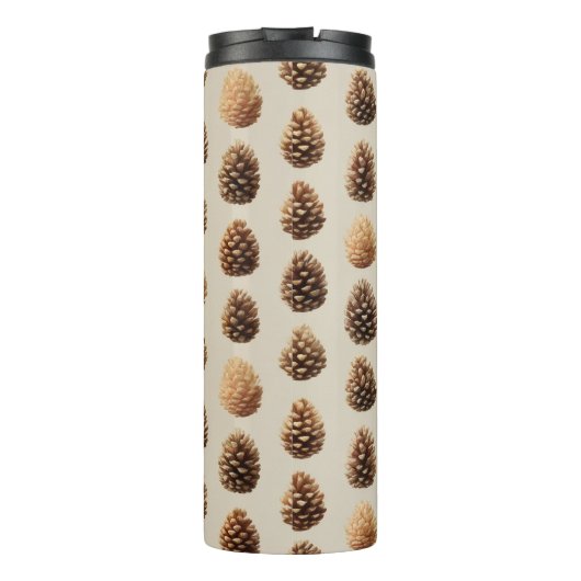 Rustic Brown Pine Cone Winter Pattern タンブラー (裏面)