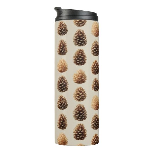 Rustic Brown Pine Cone Winter Pattern タンブラー (回転右)
