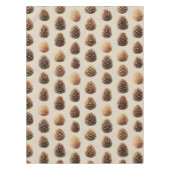 Rustic Brown Pine Cone Winter Pattern テーブルクロス (正面)