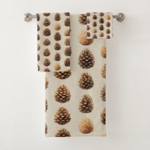 Rustic Brown Pine Cone Winter Pattern