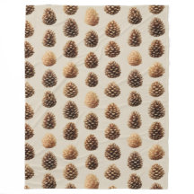 Rustic Brown Pine Cone Winter Pattern