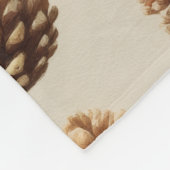 Rustic Brown Pine Cone Winter Pattern フリースブランケット (角)