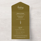 Rustic Brown Pine Trees Simple Woodland Wedding  オールインワン招待状 (内側)