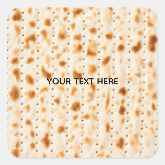 Rustic Brown Realistic Matzah Texture Graphic スクエアシール (正面)
