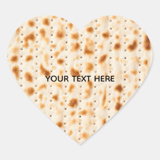 Rustic Brown Realistic Matzah Texture Graphic ハートシール (正面)