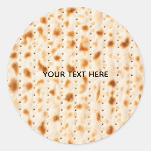Rustic Brown Realistic Matzah Texture Graphic ラウンドシール (正面)