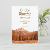 rustic brown watercolor mountain bridal shower  招待状 (スタンド正面)
