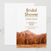 rustic brown watercolor mountain bridal shower  招待状 (正面/裏面)