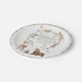 Rustic Brown Woodland Baby Shower Paper ペーパープレート (アングル)