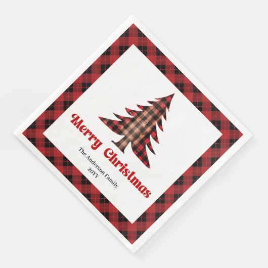Rustic Buffalo Christmas Napkin Editable Template (コーナー)