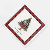 Rustic Buffalo Christmas Napkin Personalized (コーナー)
