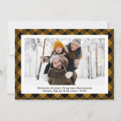 Rustic Buffalo Plaid Custom Photo Tan Black シーズンカード (正面)