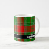 Rustic Buffalo Red Plaid Custom Name Christmas コーヒーマグカップ (正面右)