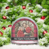 Rustic Buffalo Red Plaid Family Photo Christmas (クリスマス)
