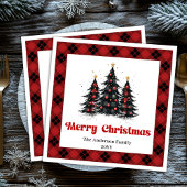 Rustic Buffalo Tree Napkin Holiday Party Design