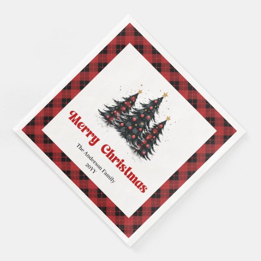 Rustic Buffalo Tree Napkin Holiday Party Design (コーナー)