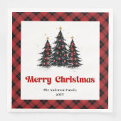 Rustic Buffalo Tree Napkin Holiday Party Design (正面)