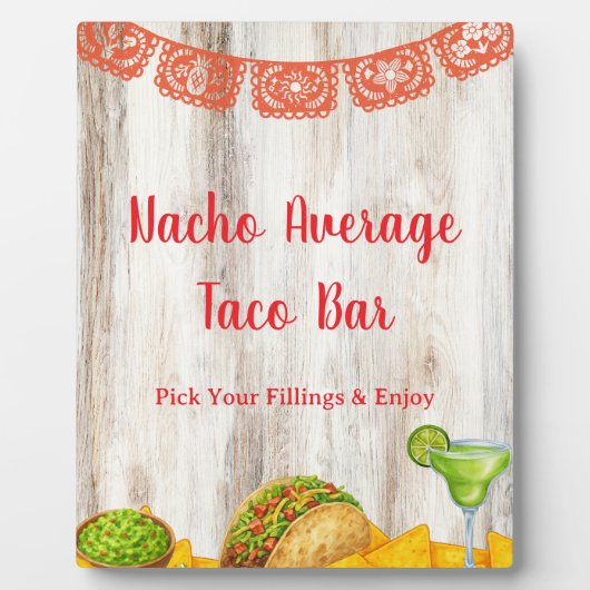 Rustic Build Your Own Taco Bar Sign | Farmhouse フォトプラーク (正面)