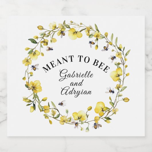 Rustic Bumble Bee Address スパークリングワインラベル (シングルラベル)