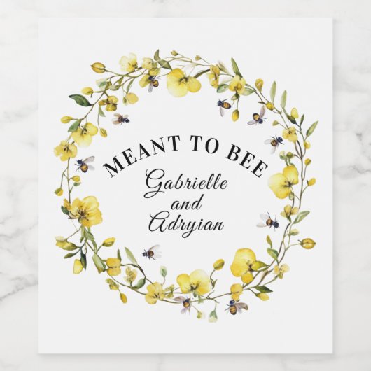 Rustic Bumble Bee Address ワインラベル (シングルラベル)