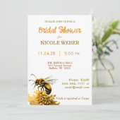 Rustic Bumble Bee Bridal Shower Invitation 招待状 (スタンド正面)