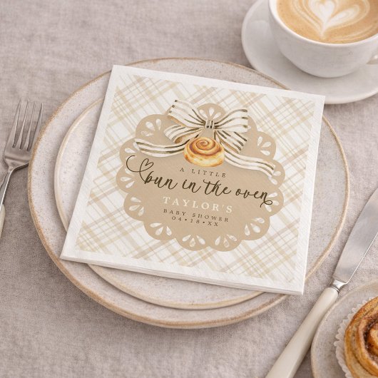 Rustic Bun in Oven Baby Shower Napkins スタンダードカクテルナプキン