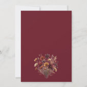 Rustic Burgundy Boho Wildflowers Elegant Wedding 招待状 (裏面)