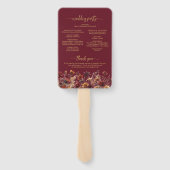 Rustic Burgundy Boho Wildflowers Wedding Program ハンドファン (裏面)