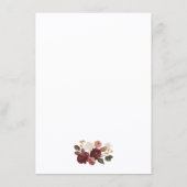 Rustic Burgundy Floral Wedding Info Card エンクロージャーカード (裏面)