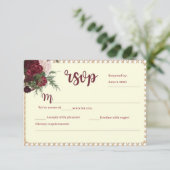 Rustic Burgundy Floral Wedding RSVP Response Card (スタンド正面)
