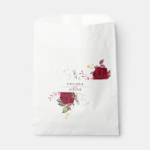 Rustic Burgundy Red Rose Floral Wedding フェイバーバッグ (正面)