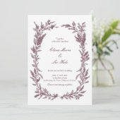 Rustic Burgundy Wildflower Wreath Wedding 招待状 (スタンド正面)