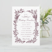 Rustic Burgundy Wildflower Wreath Wedding Timeline プログラム (スタンド正面)