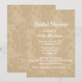 Rustic Burlap Bridal Shower Invitations, Custom 招待状 (正面/裏面)
