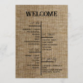 Rustic Burlap Wedding Program – Personalized プログラム (裏面)