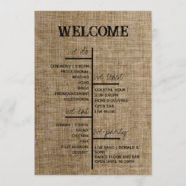 Rustic Burlap Wedding Program – Personalized プログラム
