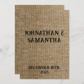 Rustic Burlap Wedding Program – Personalized プログラム (正面/裏面)