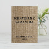 Rustic Burlap Wedding Program – Personalized プログラム (スタンド正面)