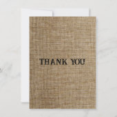 Rustic Burlap Wedding Thank You Card – Personalize サンキューカード (裏面)